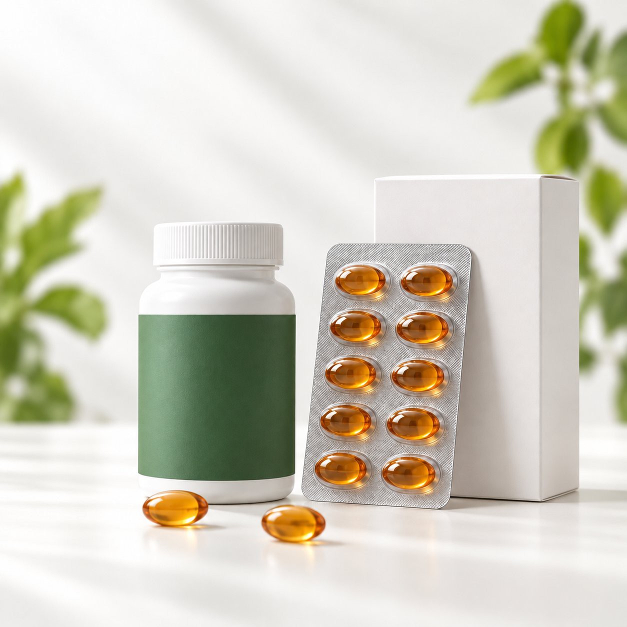 软胶囊包装方式示例：瓶装与泡罩板装